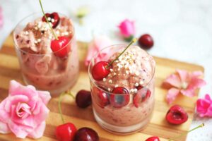 Banana & cherry ice cream