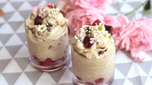 Banana & coconut ice cream with brownie chunks