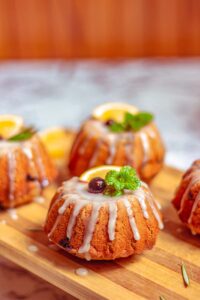 Gluten-free blueberry lemon mini bundt cakes