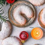 German crescent cookies with powdered sugar