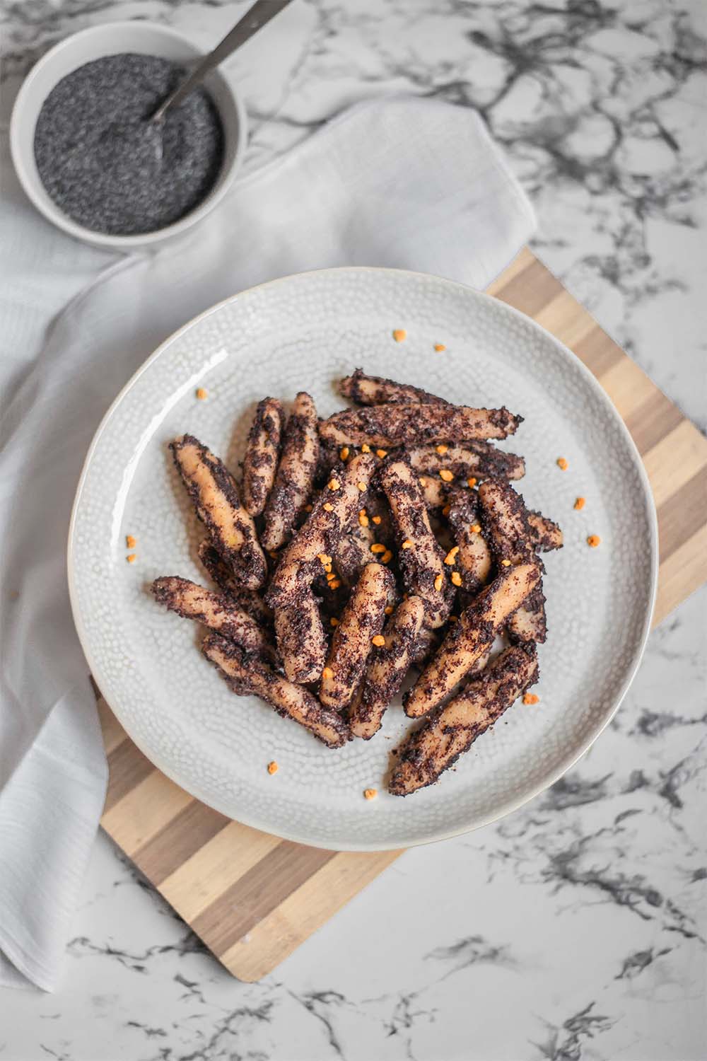 Traditional poppy seed noodles in the gluten-free and vegan version