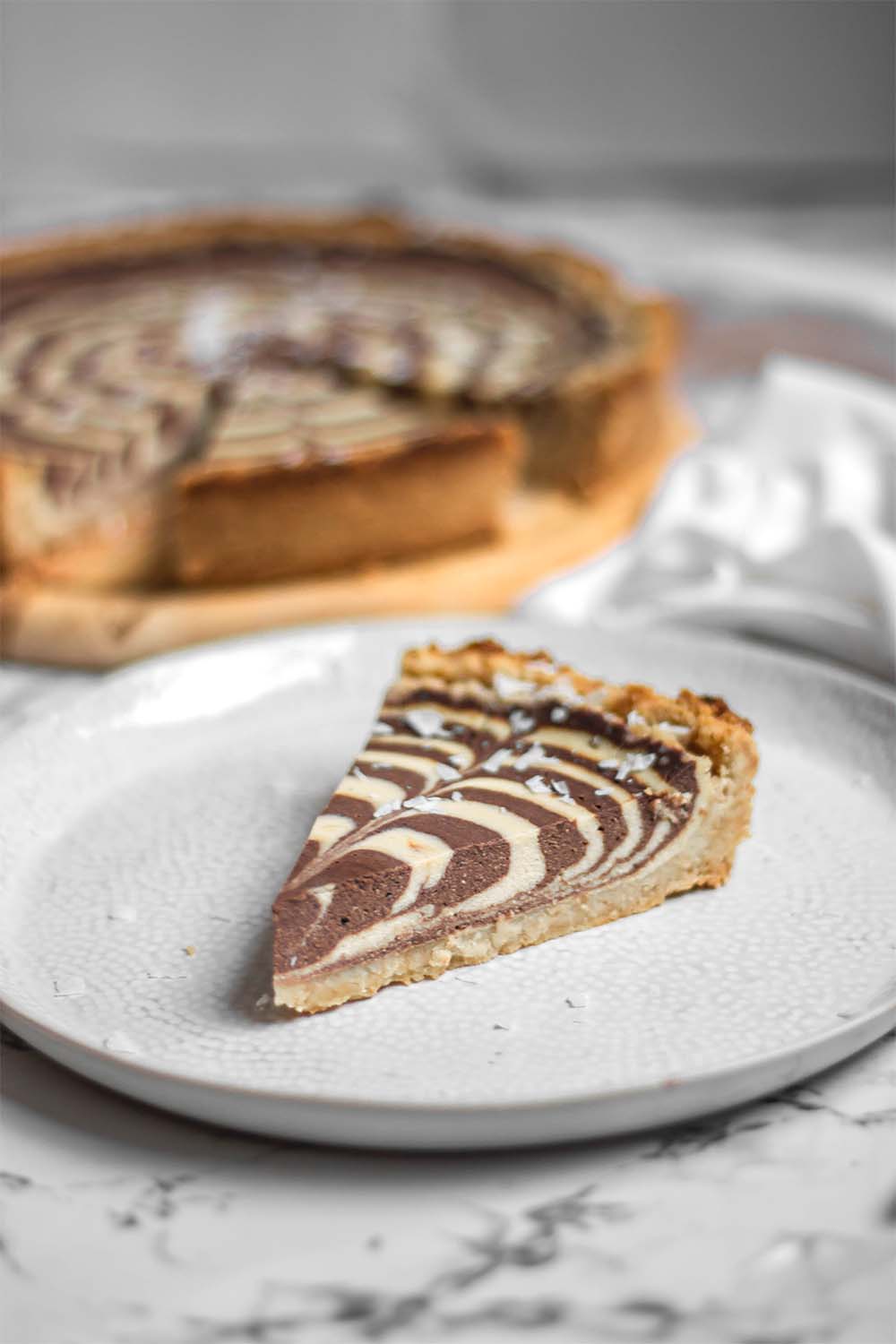 Vegan & gluten-free creamy zebra cheesecake