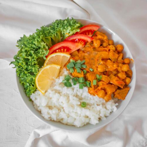 Vegan eggplant and chickpea curry