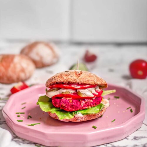 Vegan beet & chickpea burger patties