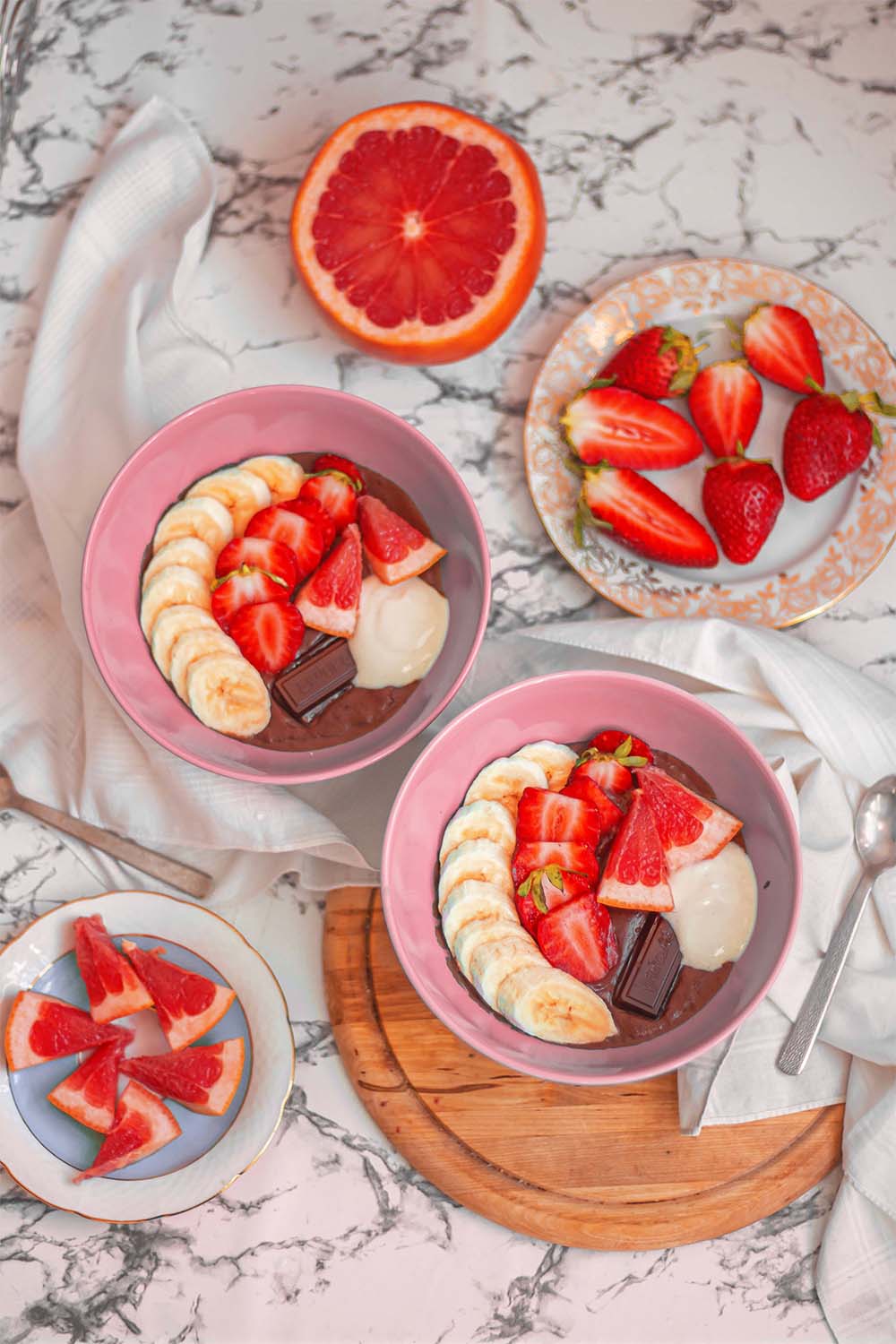 Vegan breakfast chocolate rice porridge