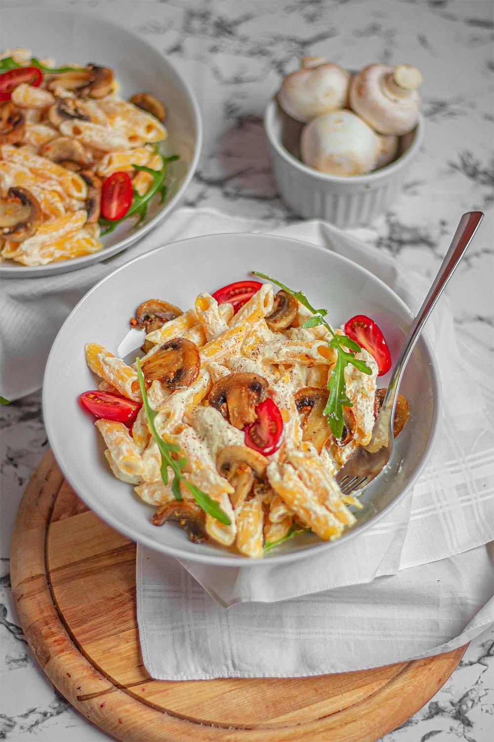 Vegan creamy mushroom pasta sauce