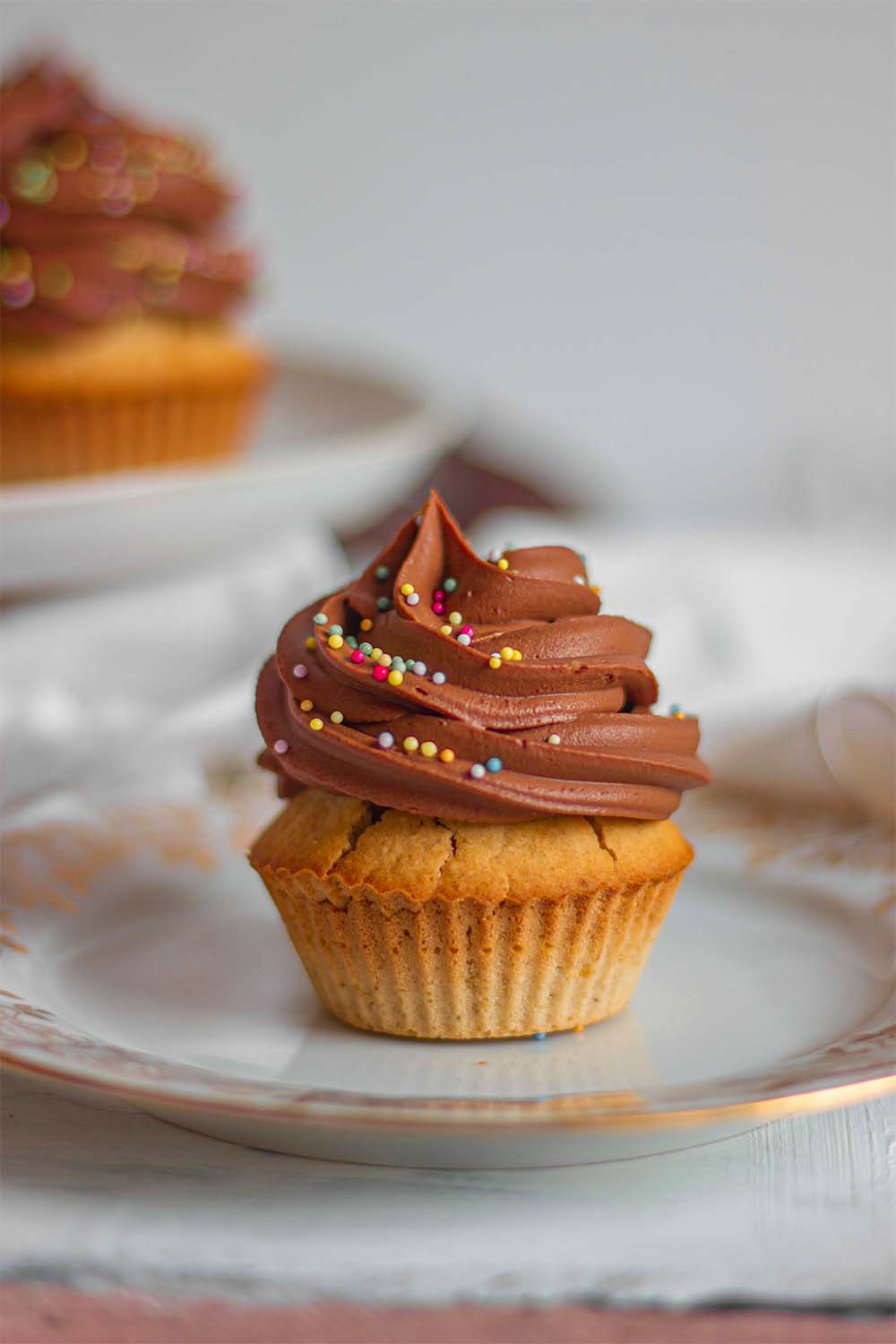Gluten-free cupcakes with chocolate frosting