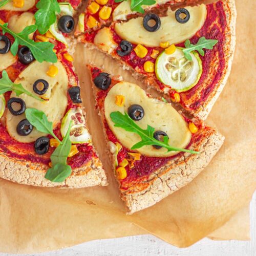 Vegan gluten-free mozzarella pizza