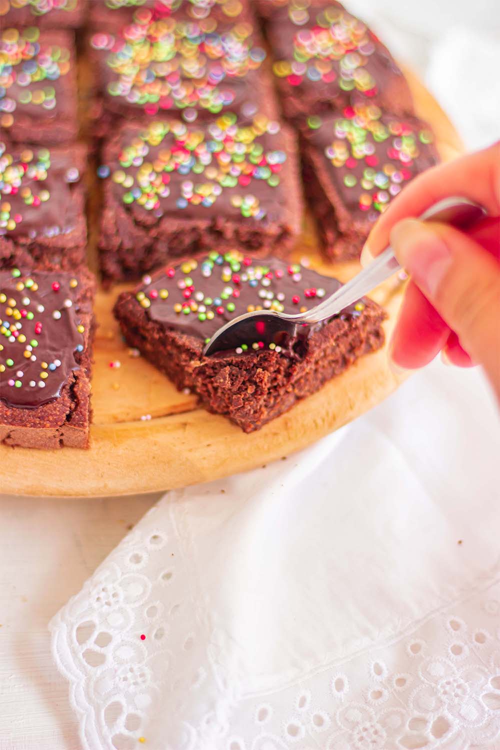 Vegan brownie baked oat squares