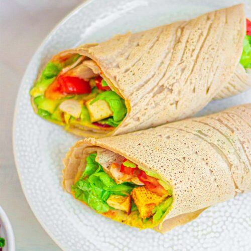 Gluten-free spicy tofu wraps