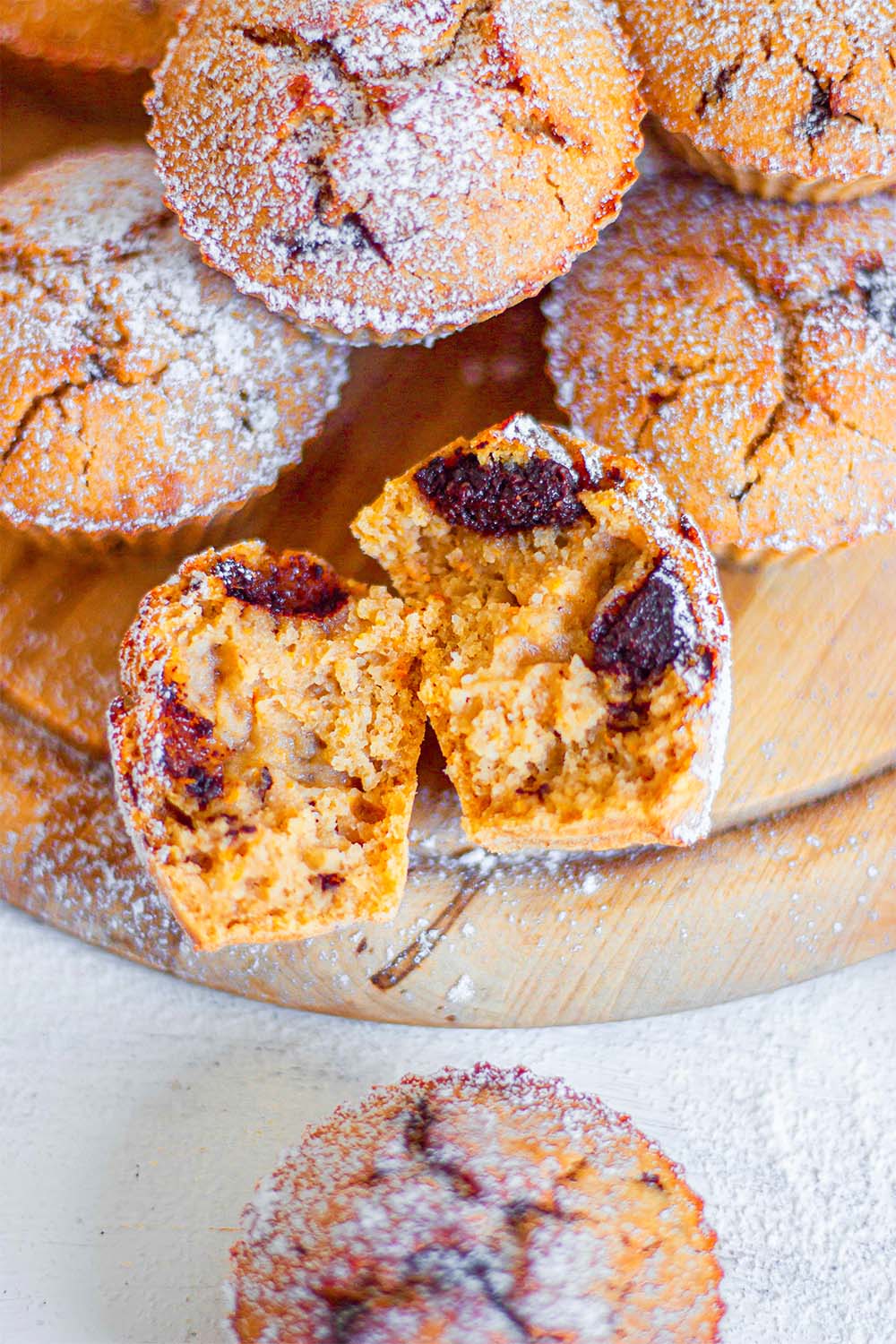 Gluten free sweet potato chocolate chip muffins