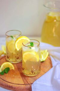 Refreshing homemade lemonade soda drink