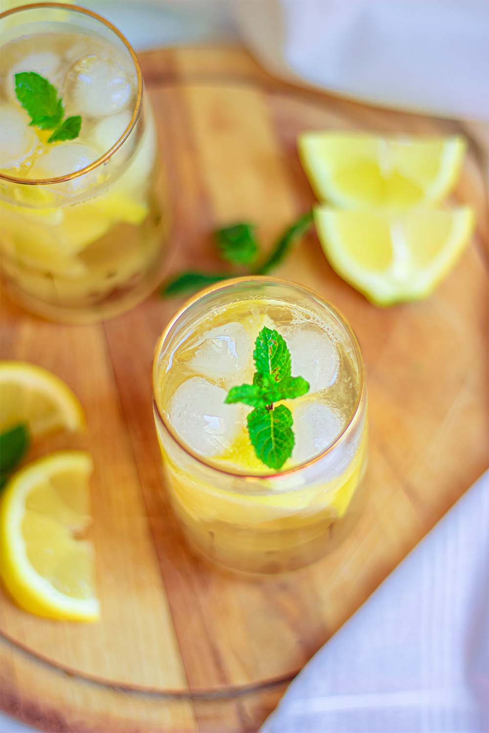 A close up to soda lemonade