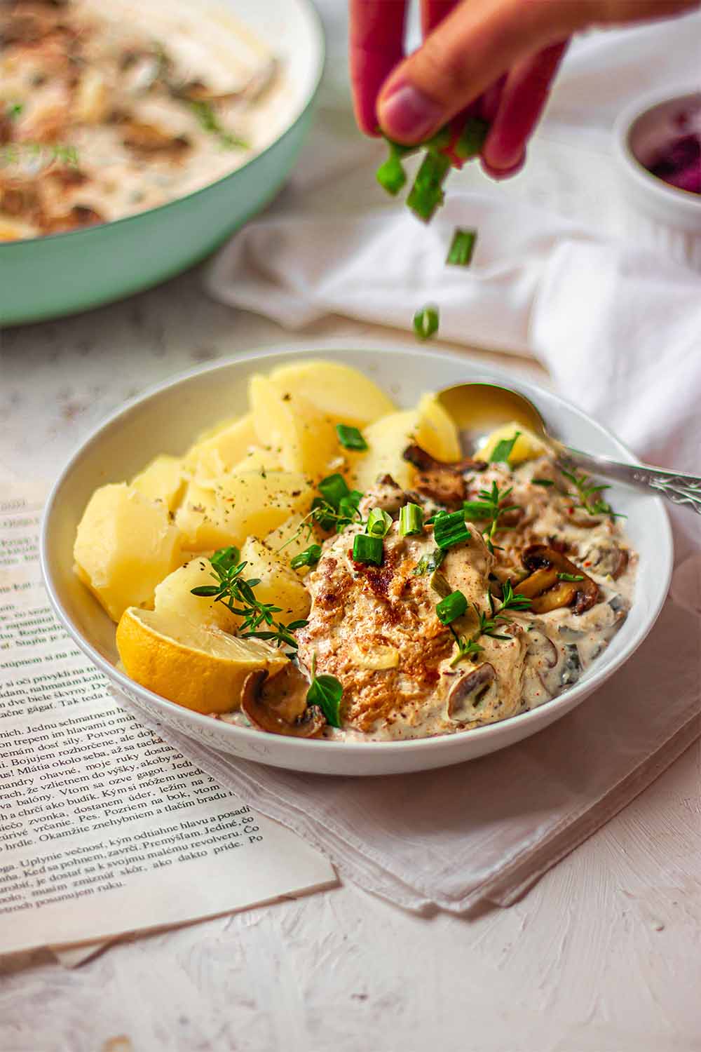 Vegan chicken recipe with sauce