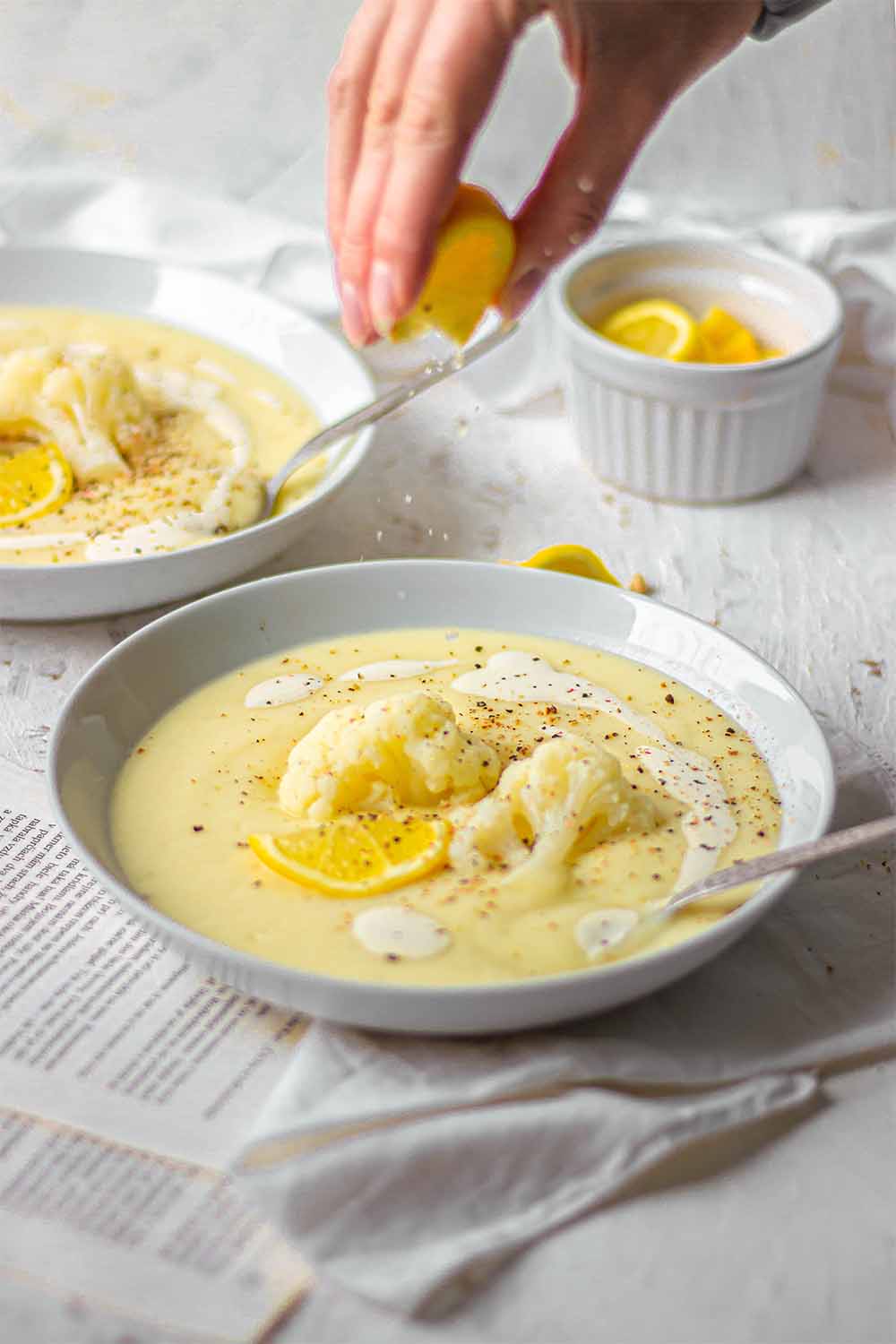 The creamiest vegan cauliflower soup