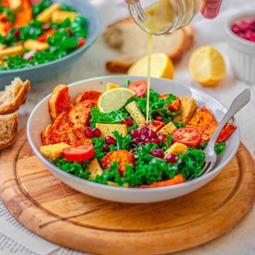 Healthy vegan sweet potato salad
