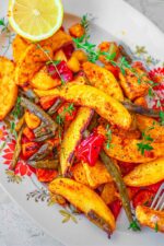 Sheet pan tofu & veggies with yogurt dill sauce