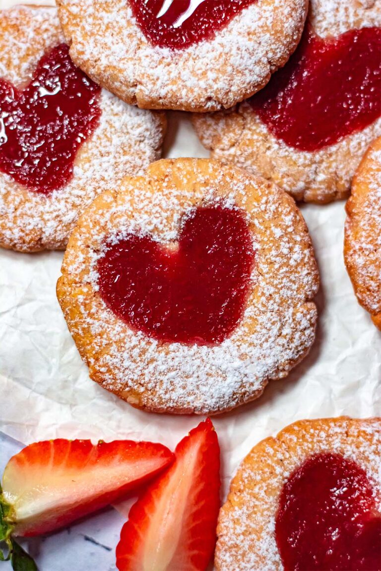 Heart jam cookies – gluten-free, vegan